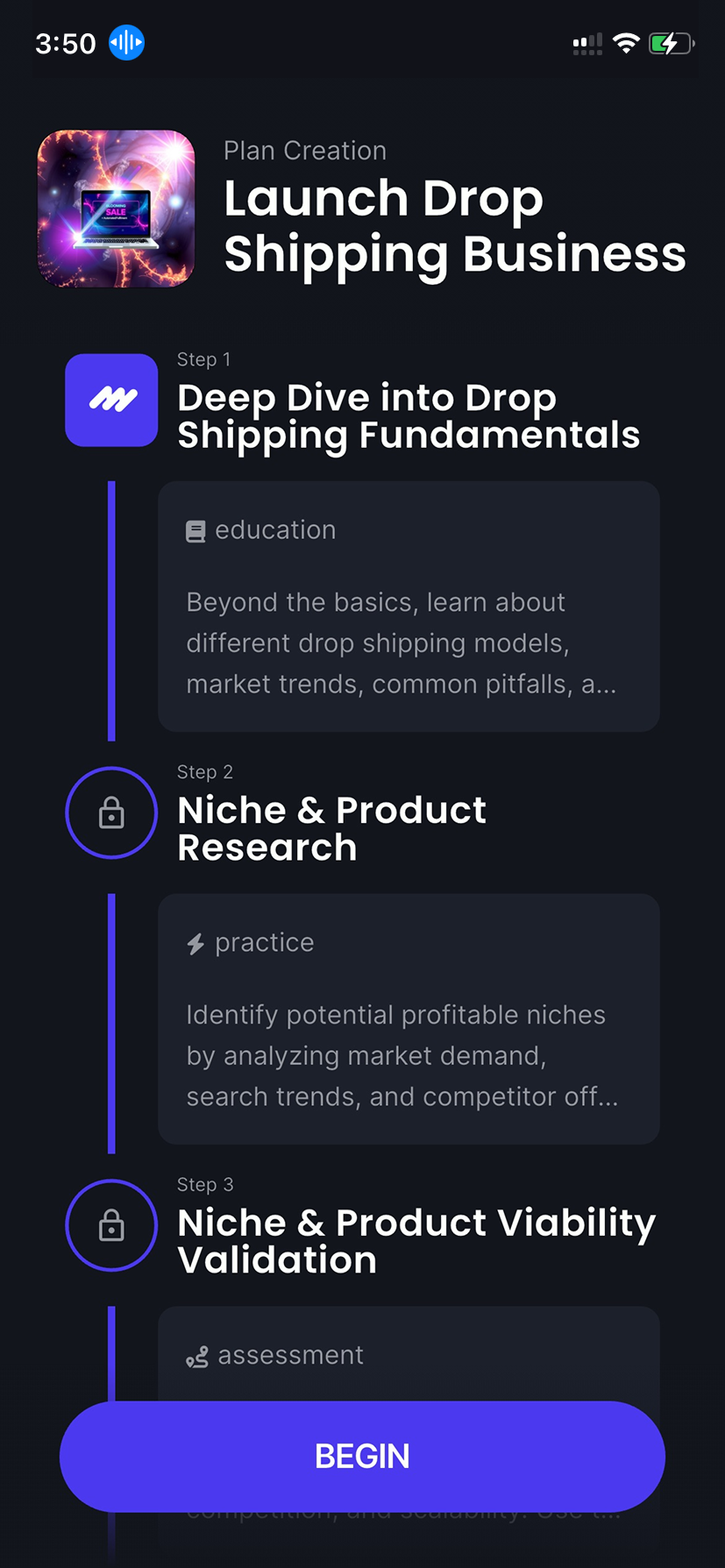MAXXED generated roadmap of steps